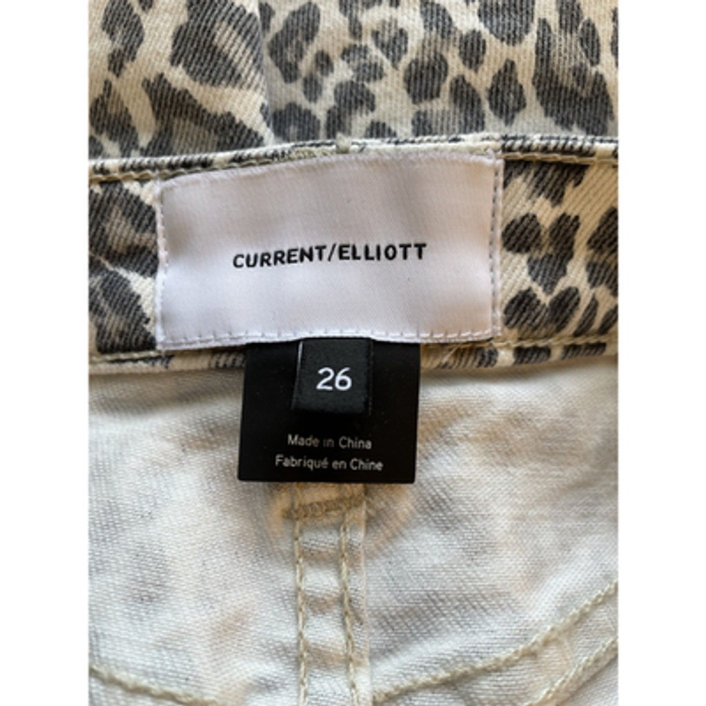 Current/Elliott Leopard Print Denim Mini Skirt Sz 26 - Picture 9 of 10